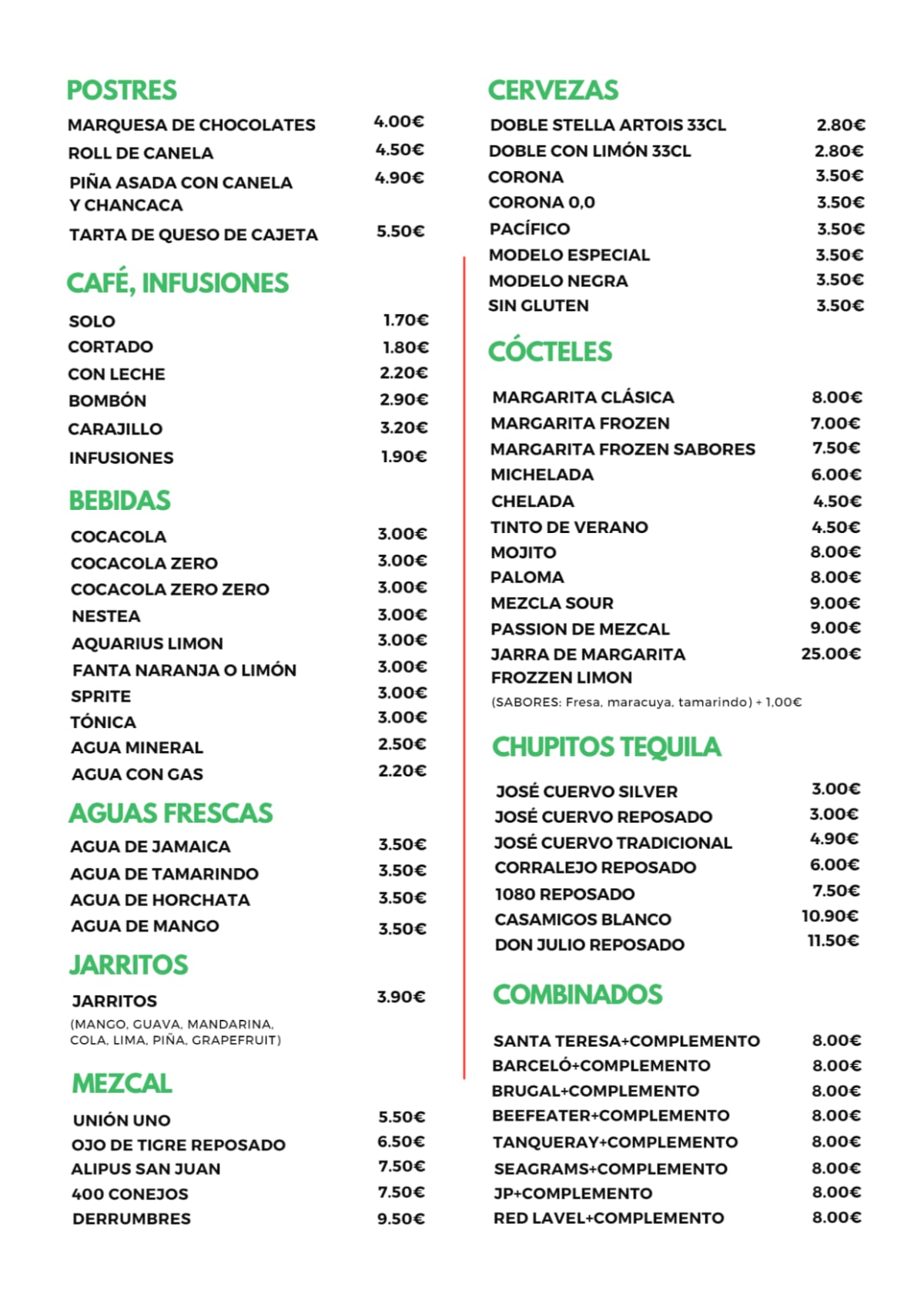 La Neta menu