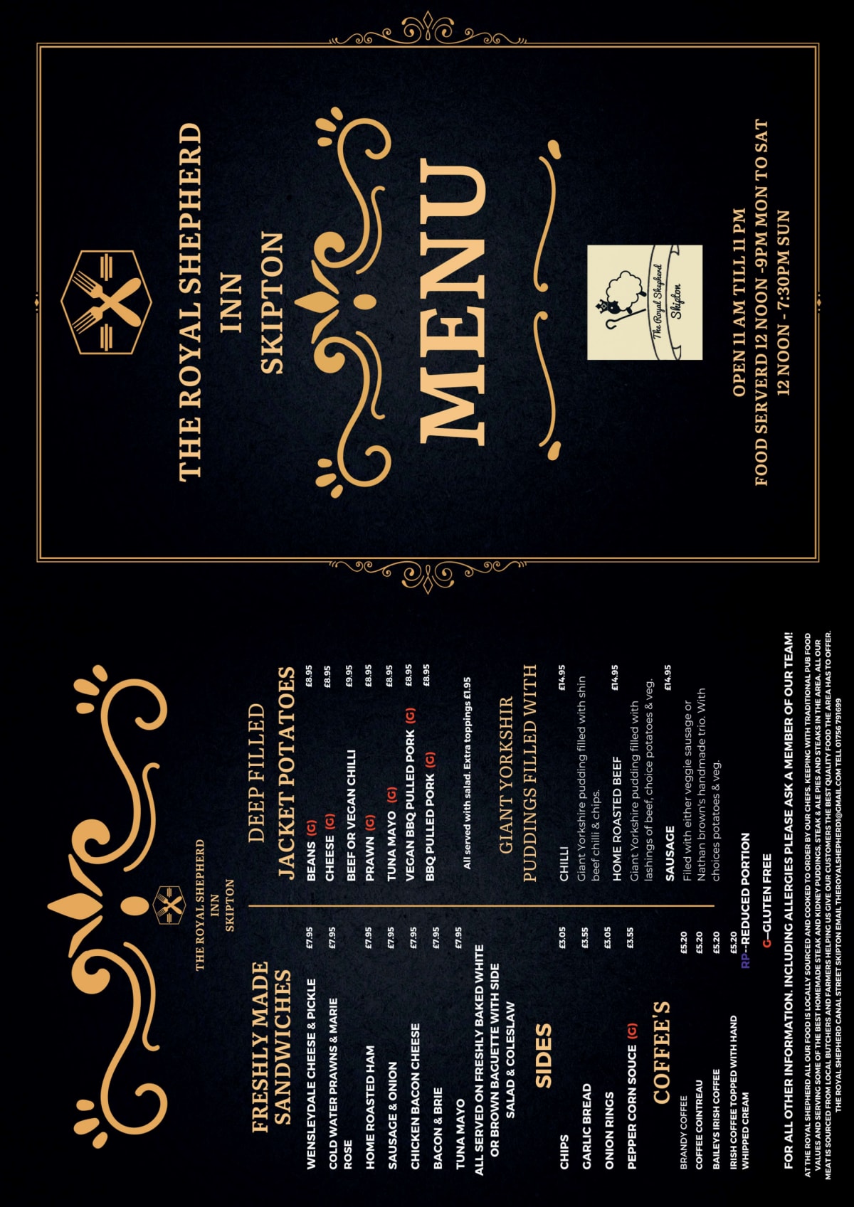 Speisekarte 2024 The Royal Shepherd In in Skipton TheFork