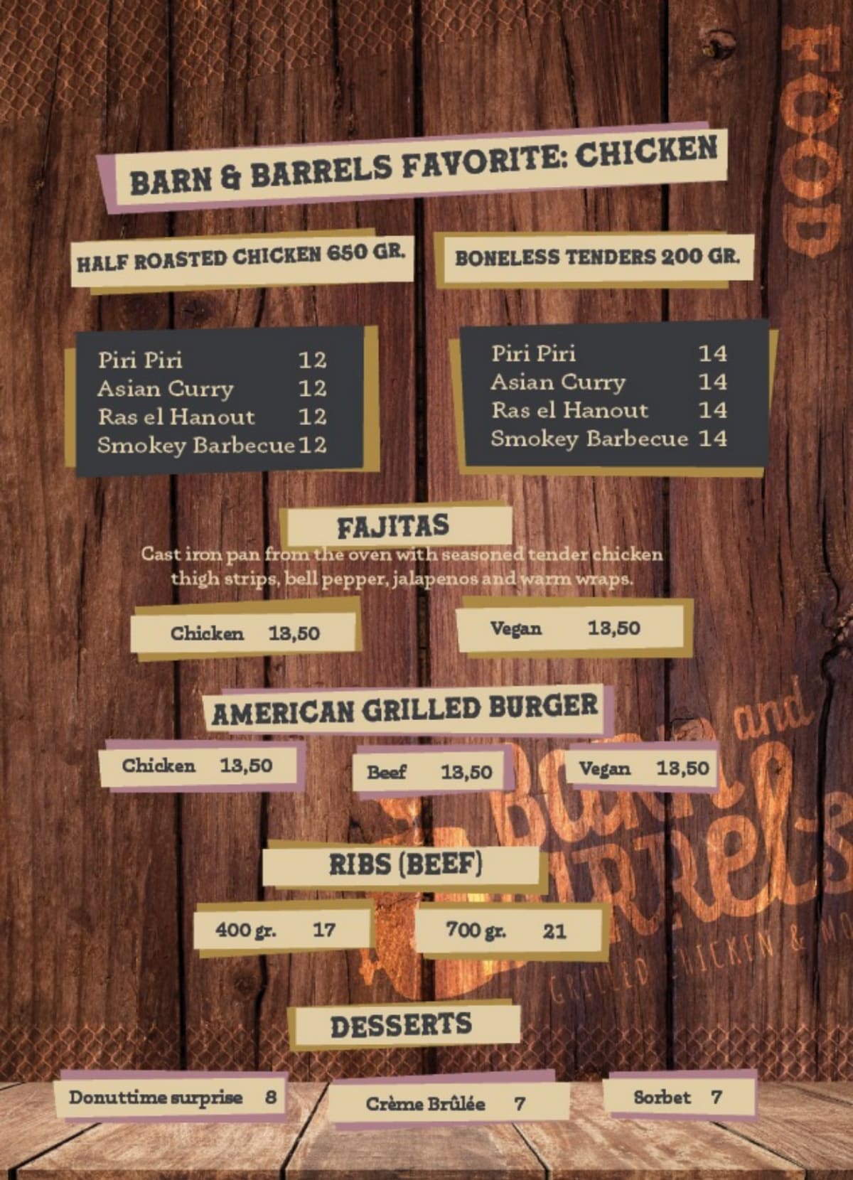 Menus 2024 Barn and Barrels in Leeuwarden TheFork