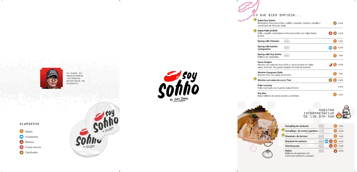 Soy Sohho menu