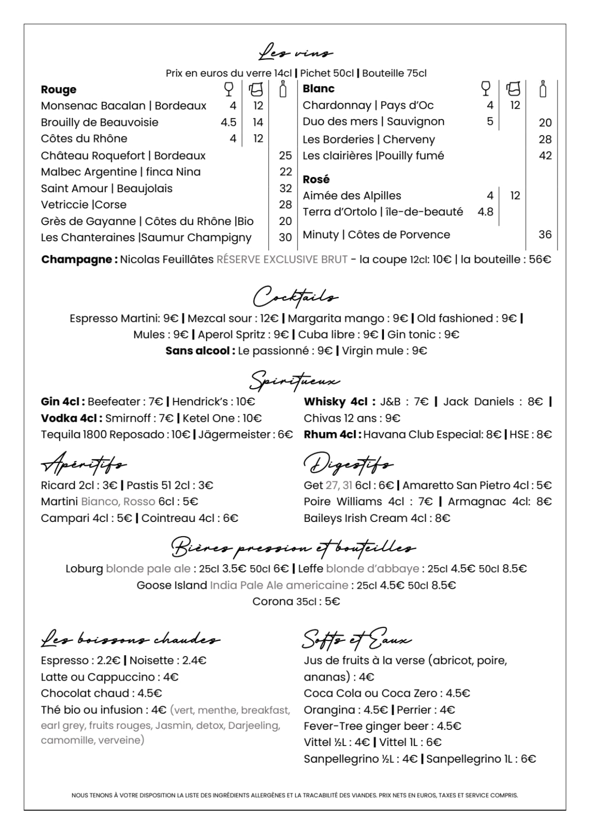 Carte et Menus 2024 La Tradition à SaintDenis TheFork