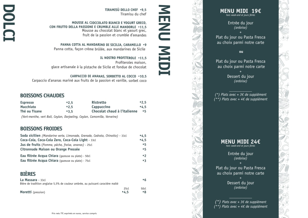 Pastificio Norma menu