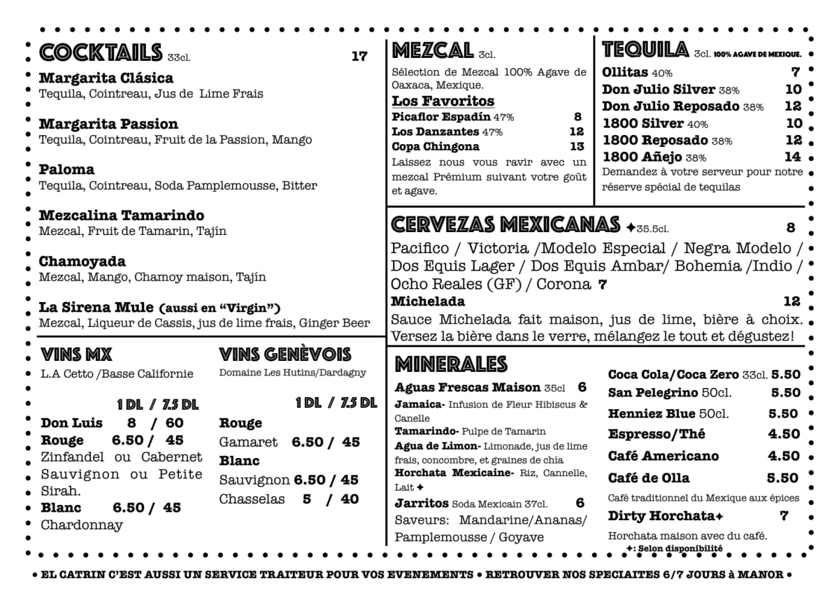 El Catrín menu