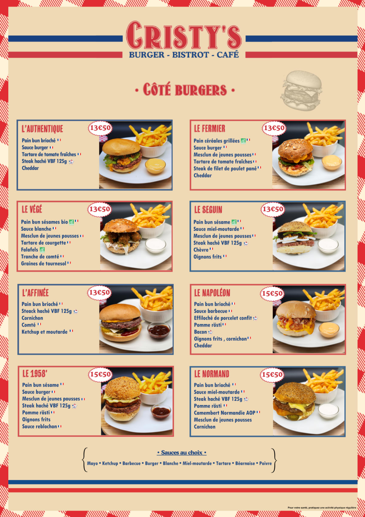 Carte et Menus 2024 - Le Cristy's à Angers | TheFork