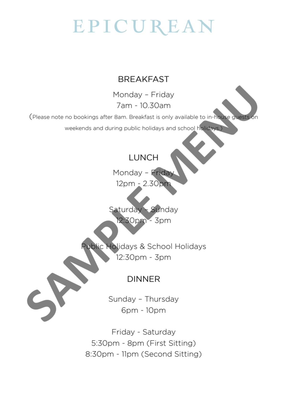 Carte et Menus 2023 Epicurean Sydney à Barangaroo (NSW) TheFork