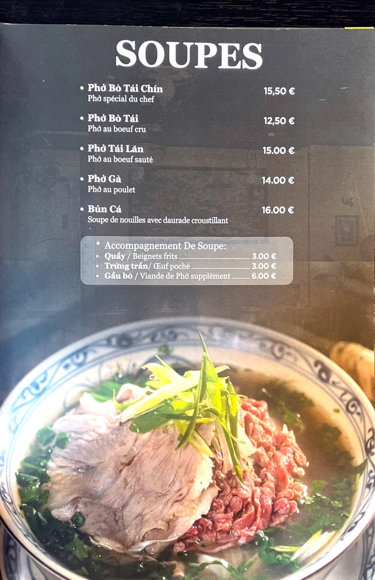 Vi Hanoï menu