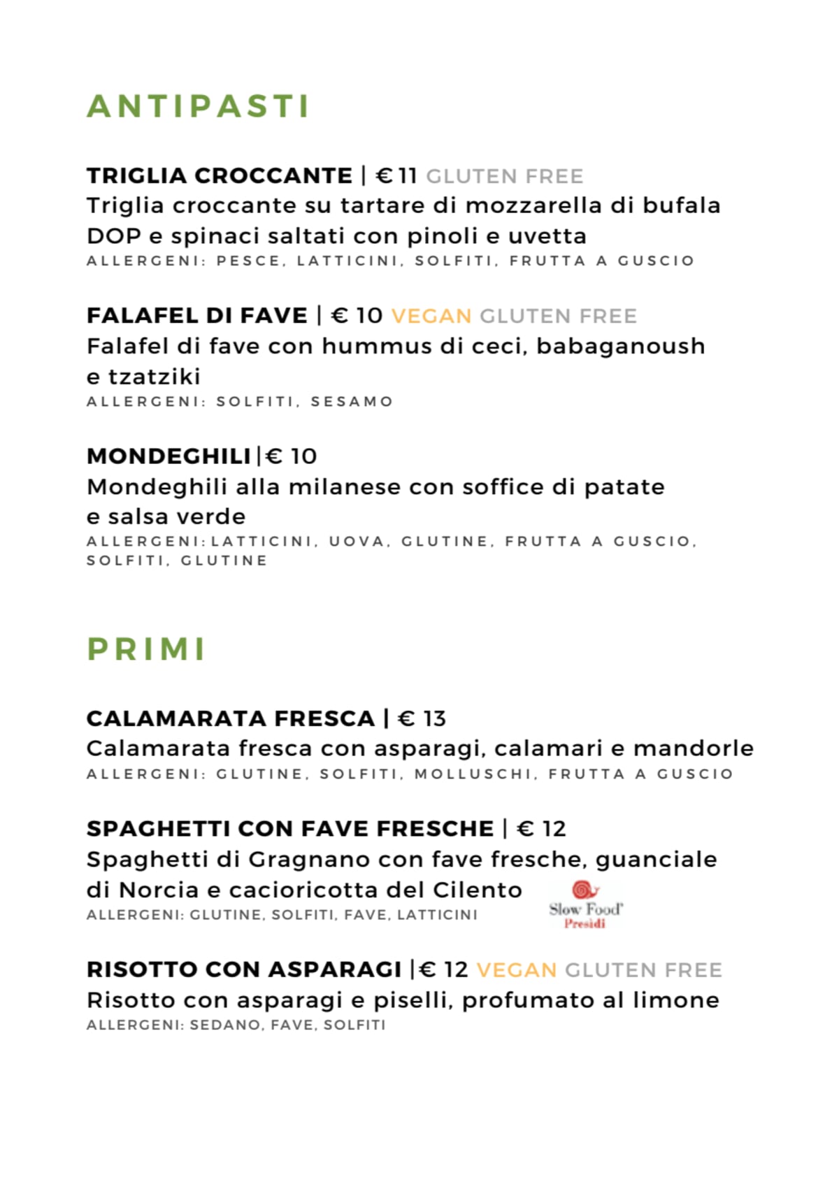 JODOK PIZZA E CUCINA menu