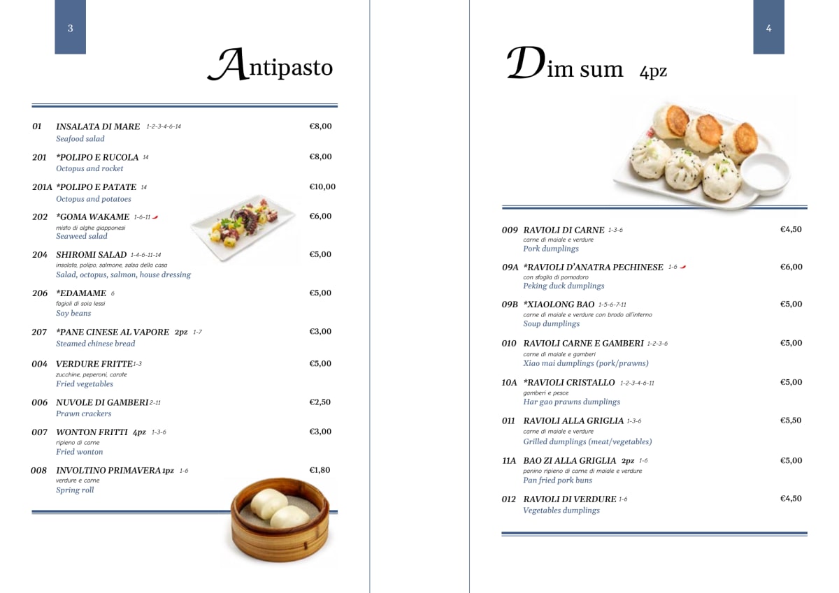 Naviglio menu