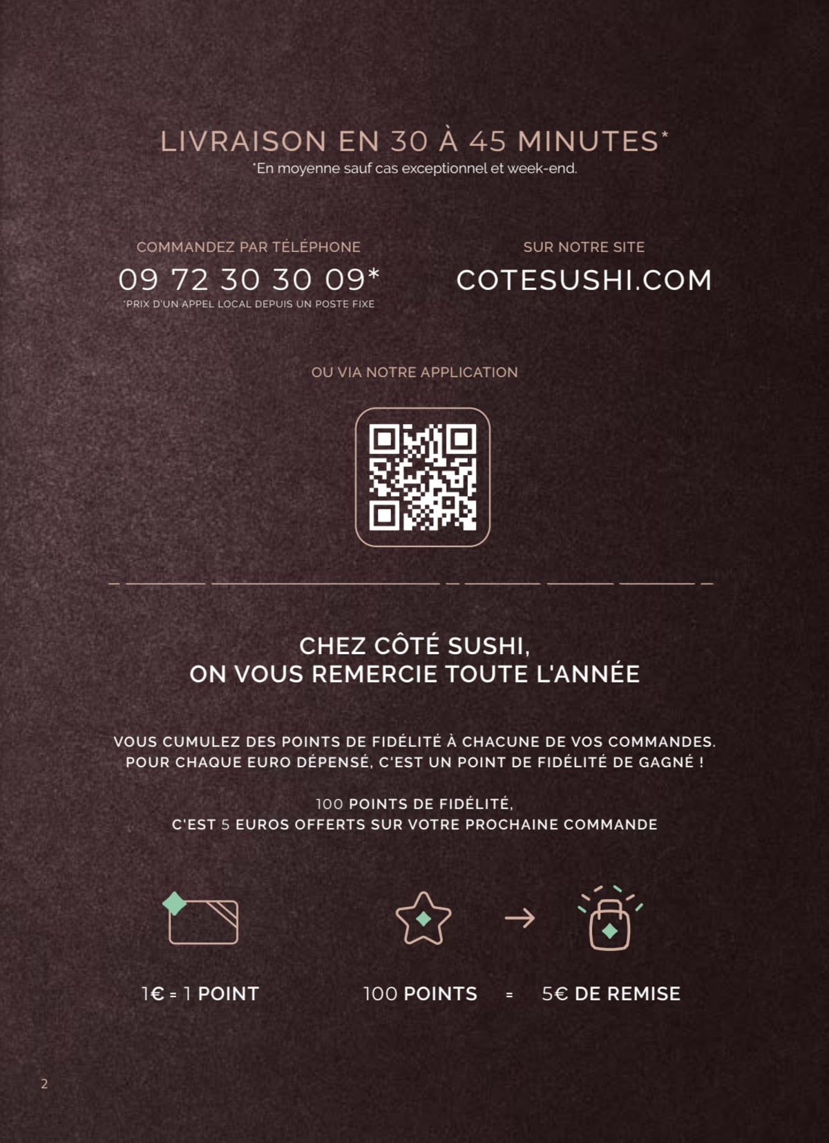 Côté Sushi La Boétie menu