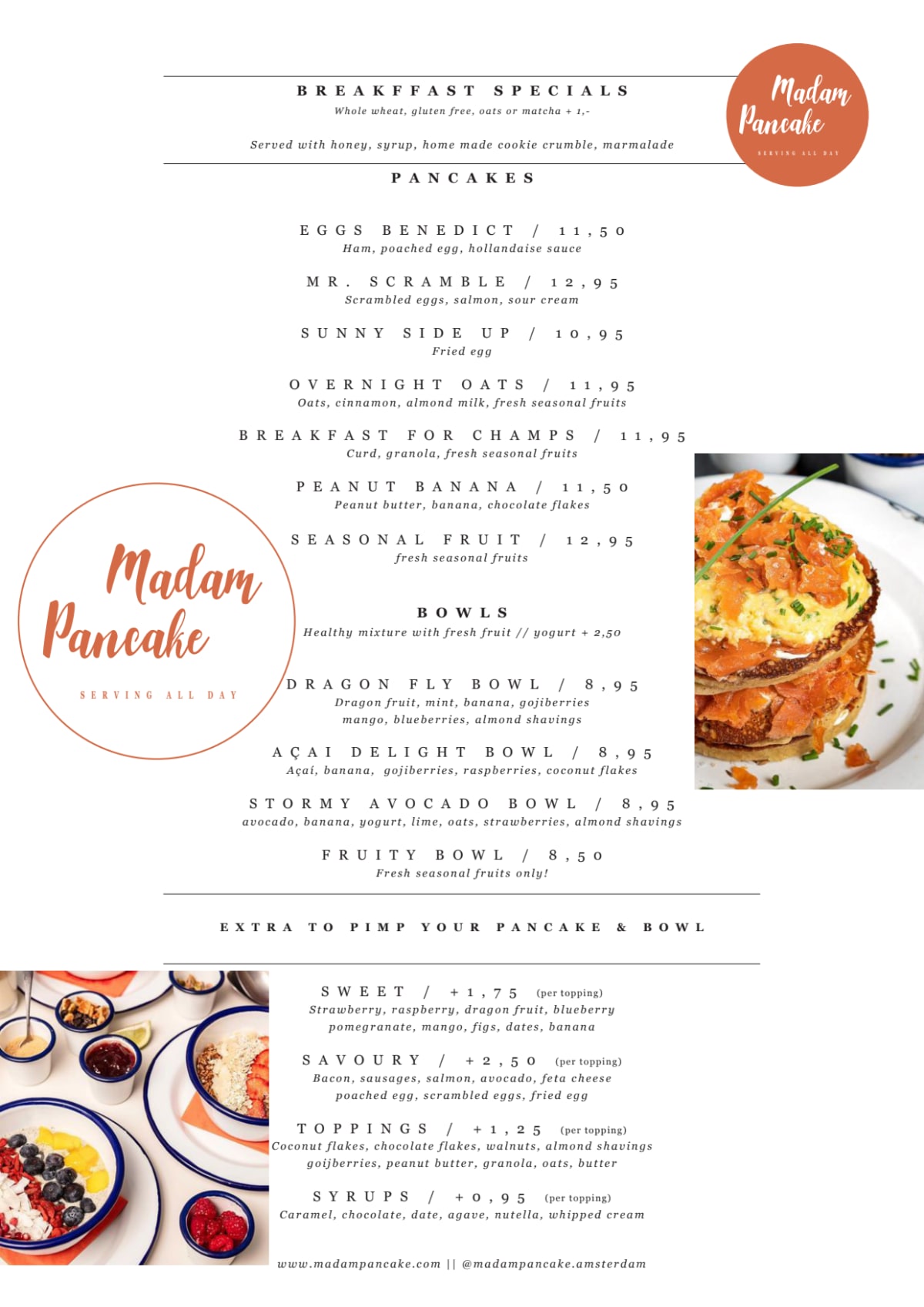 Madam Pancake menu