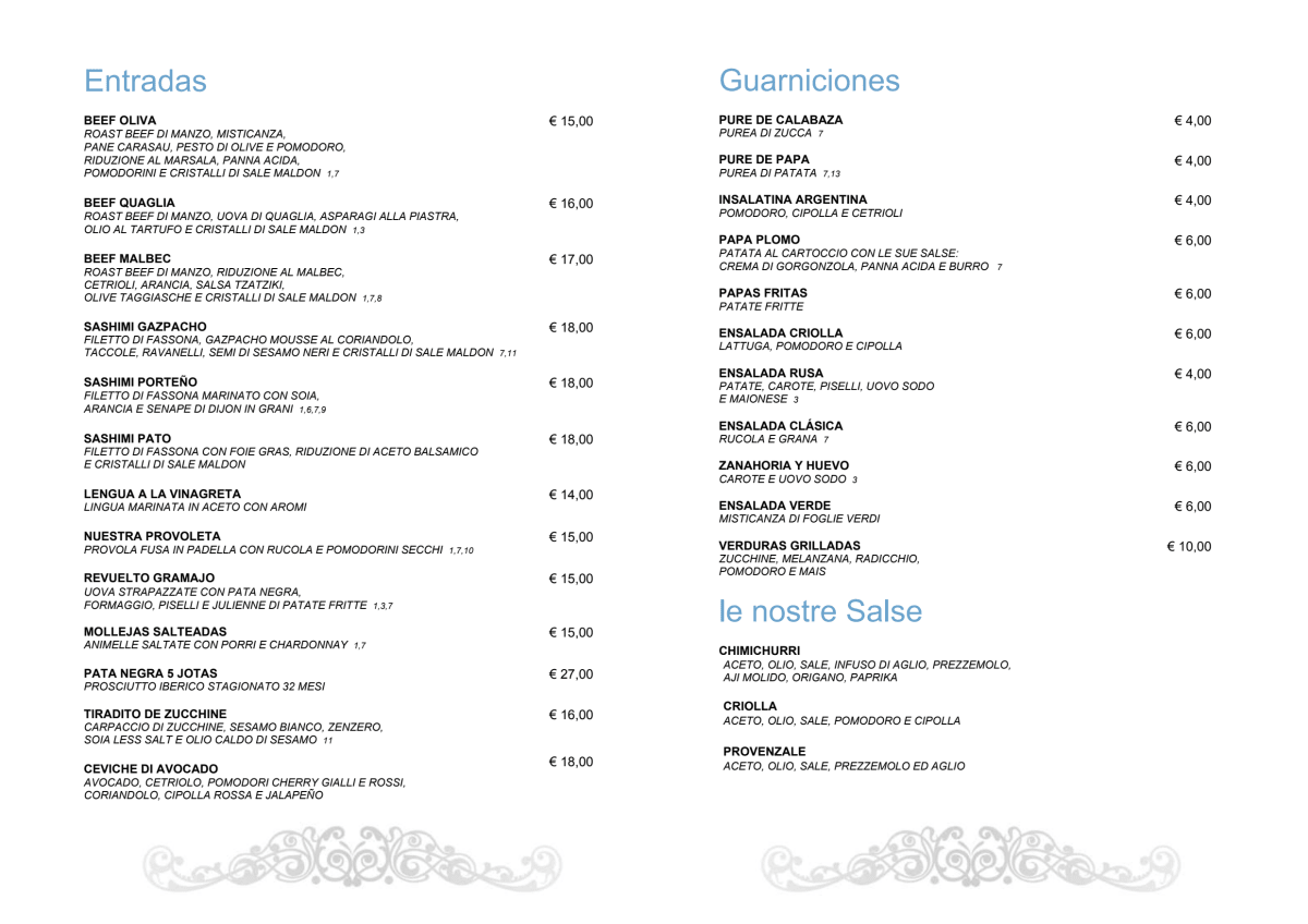 El Porteño Darsena menu