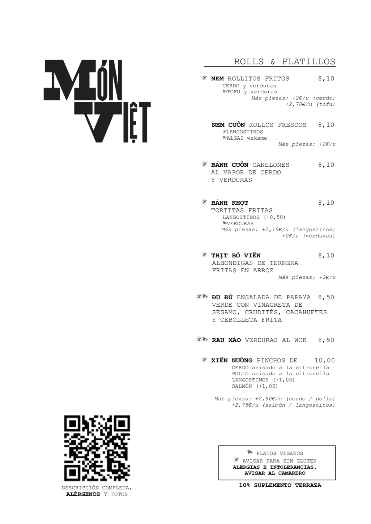 Món Việt menu