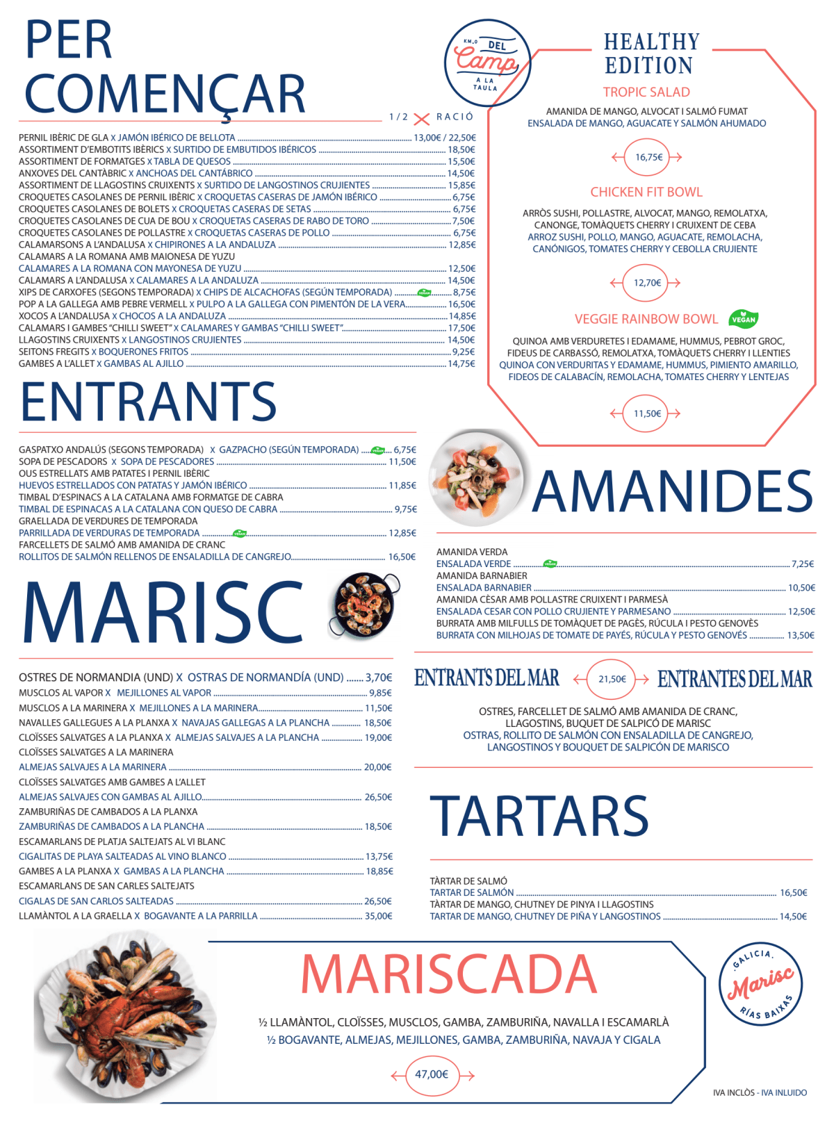 Barnabier menu