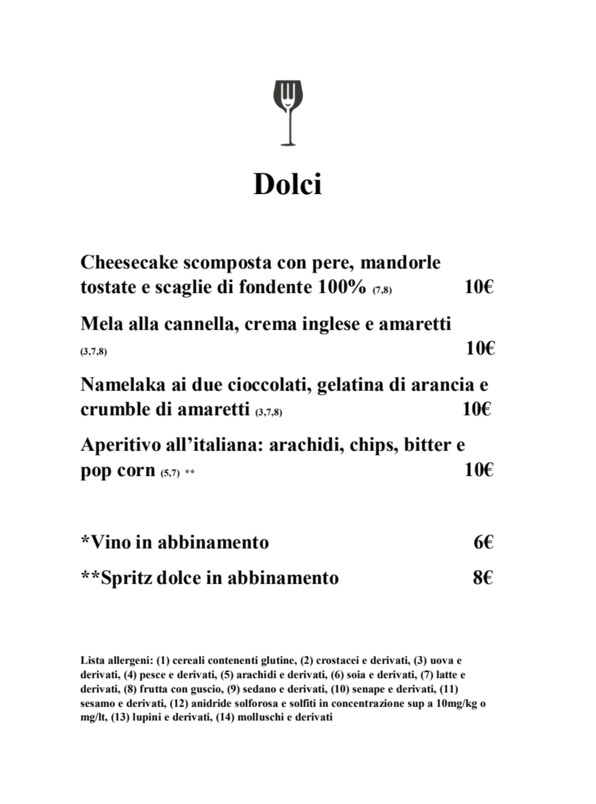 Enoteca il Convivio menu