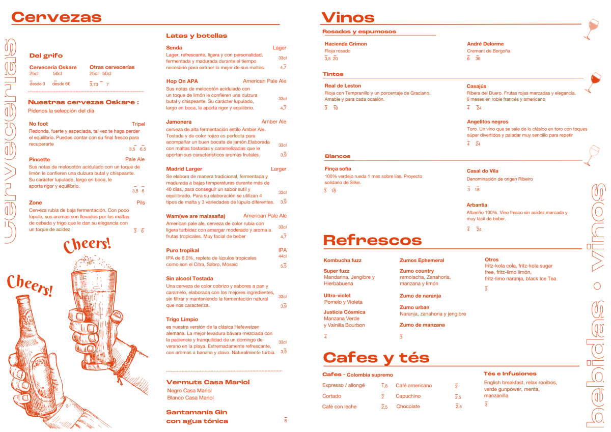 Arkose - Madrid Cuatro Caminos menu