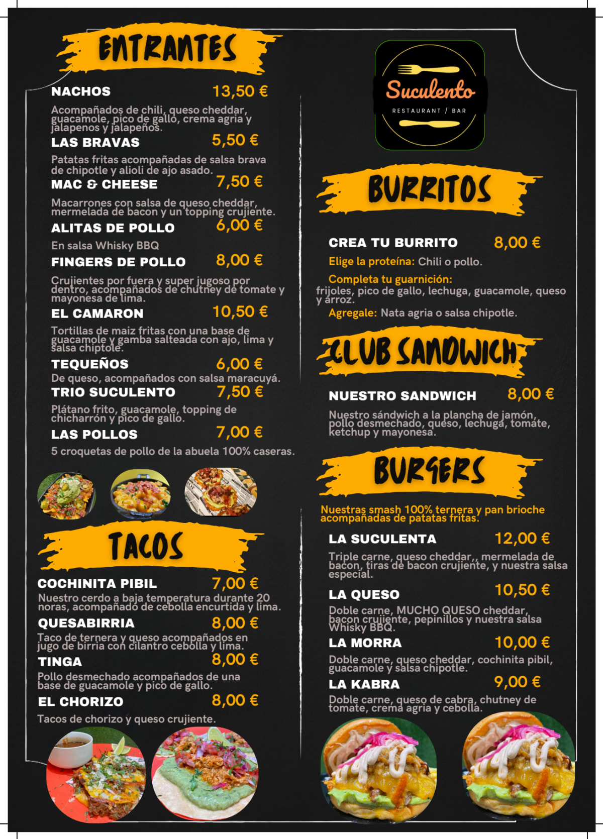 Suculento menu