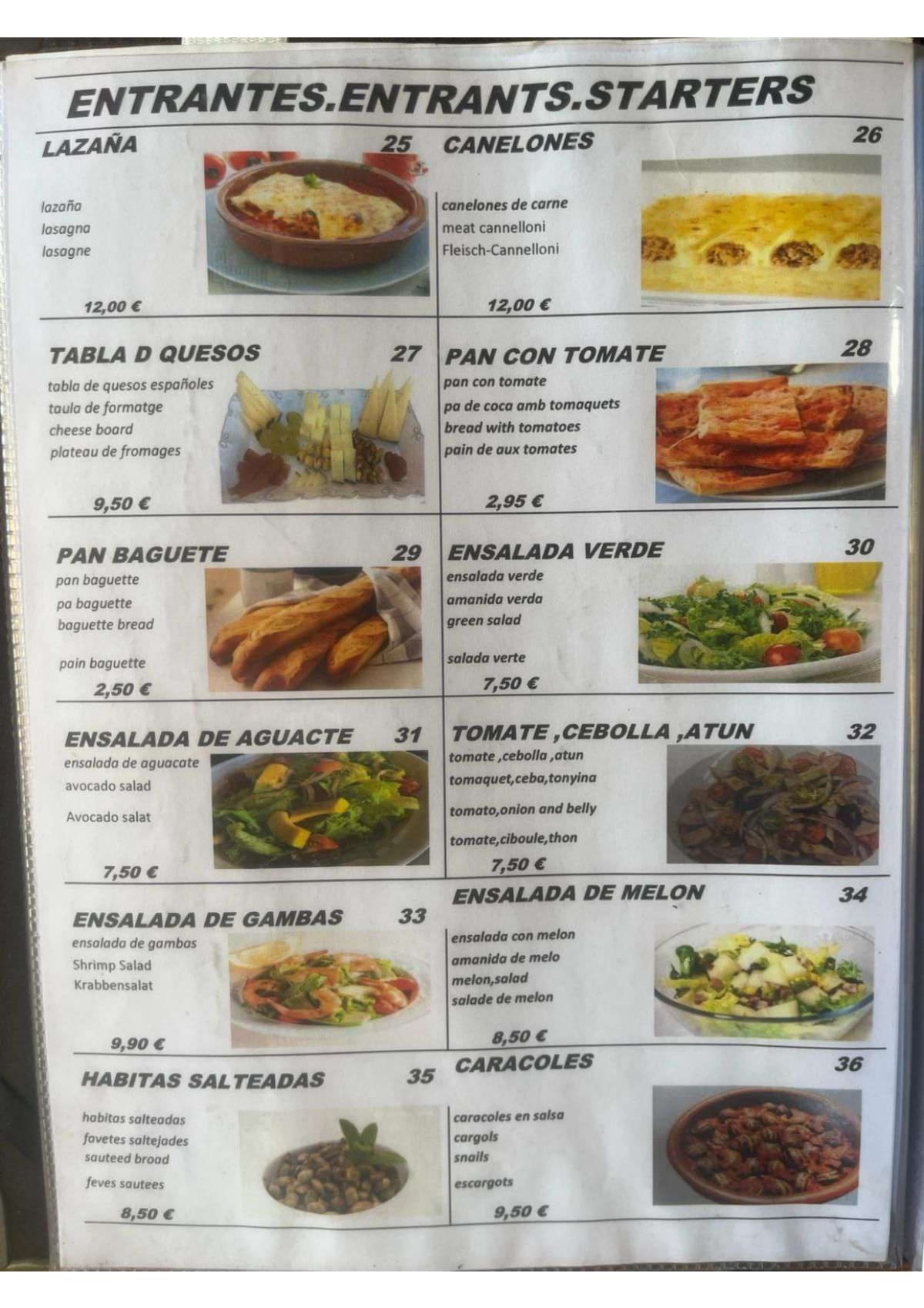 Ziralla menu