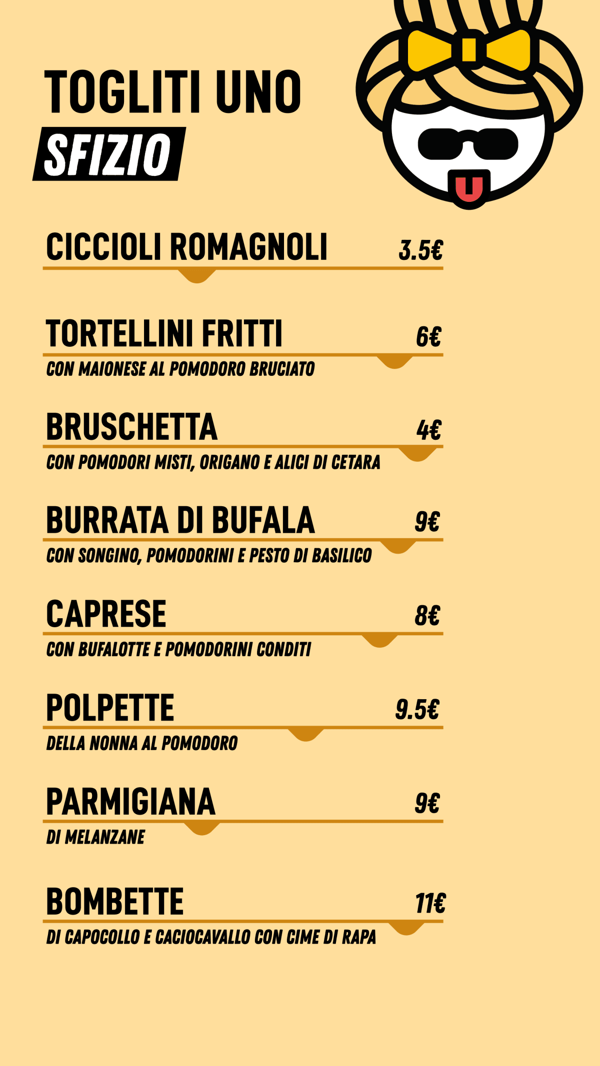 Fresca Pasta Club menu