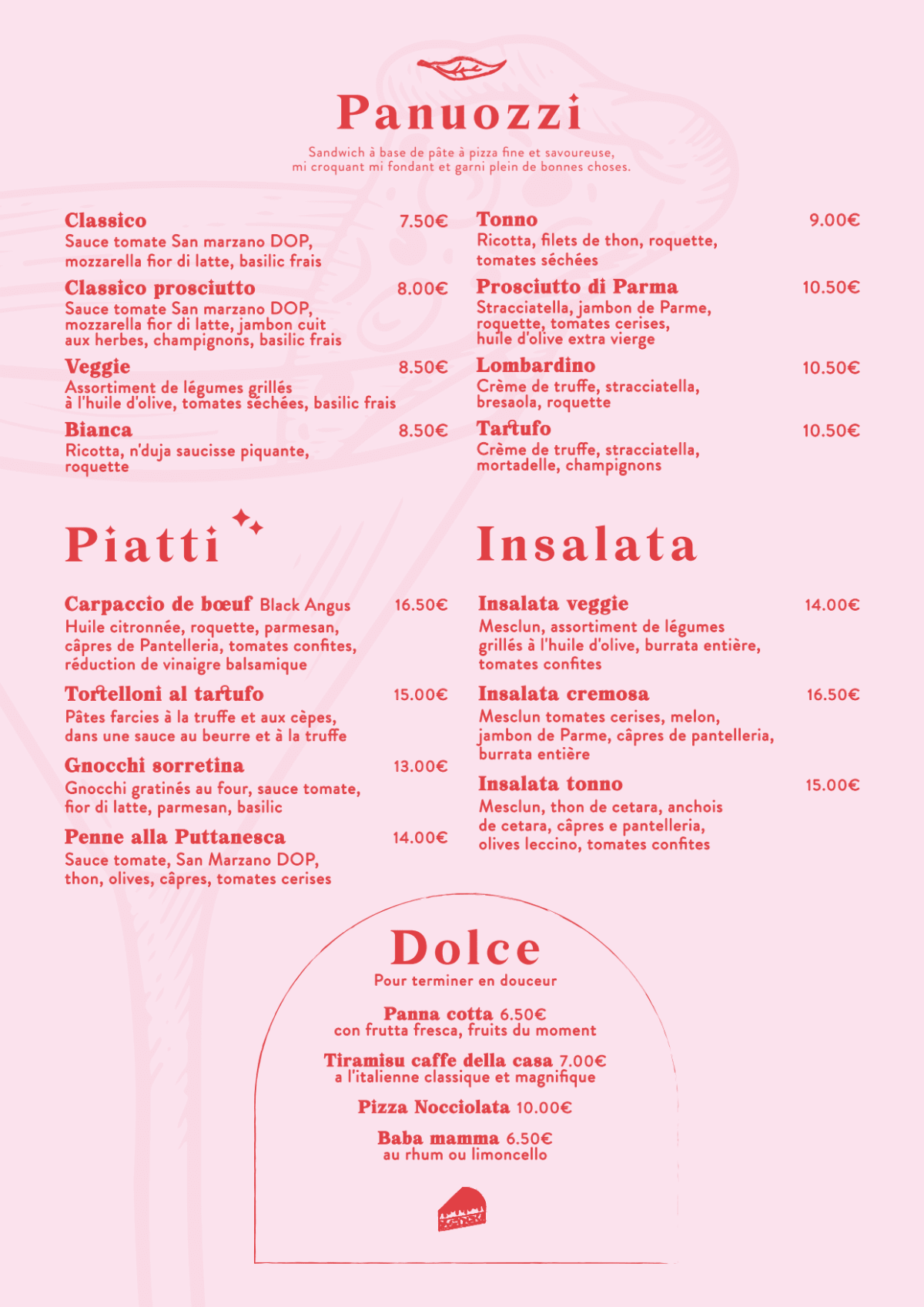 Carte et Menus 2024 Mamma Orso à Paris TheFork