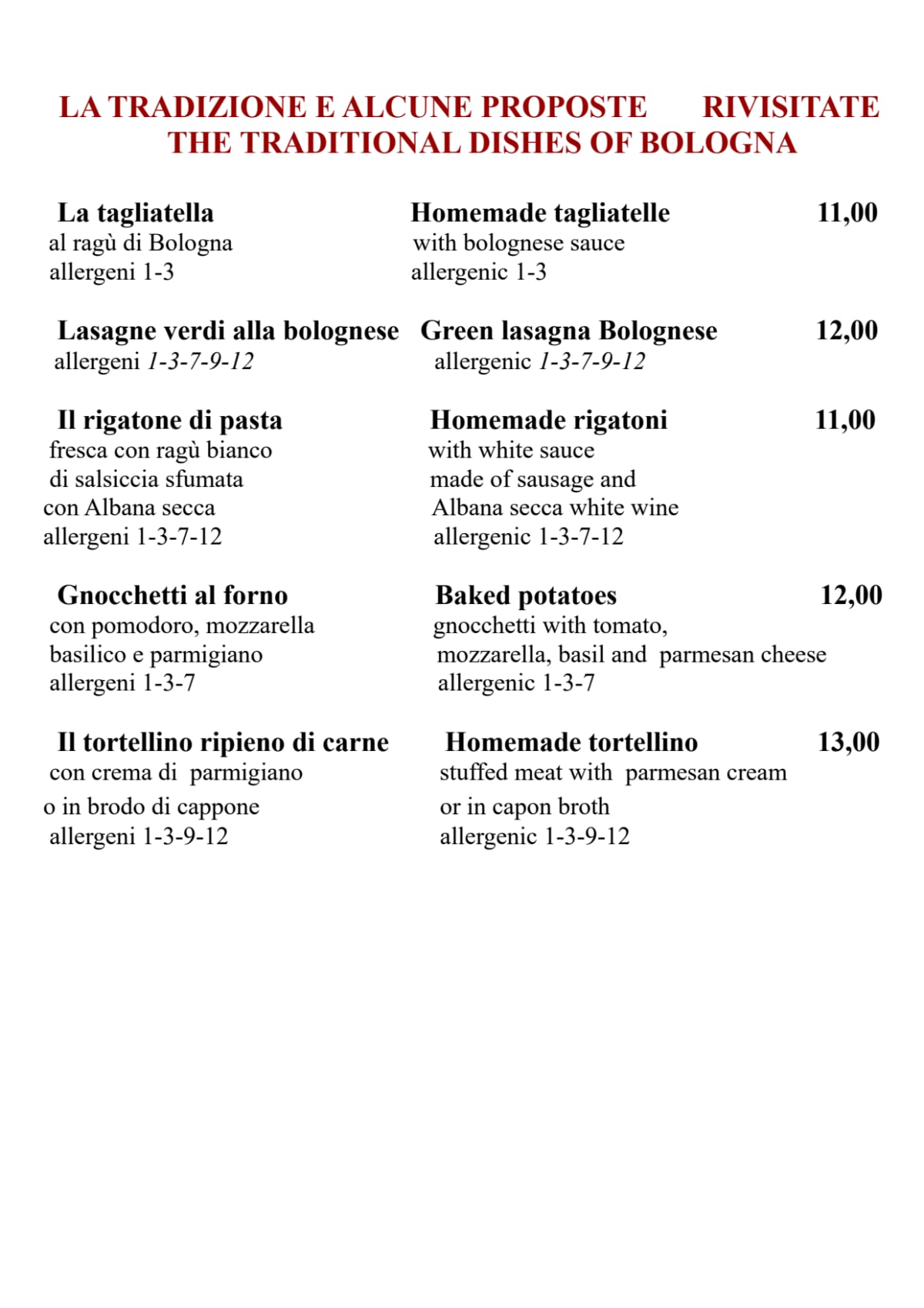 Carte et Menus 2024 - Il Piatto Rotto à Bologne | TheFork