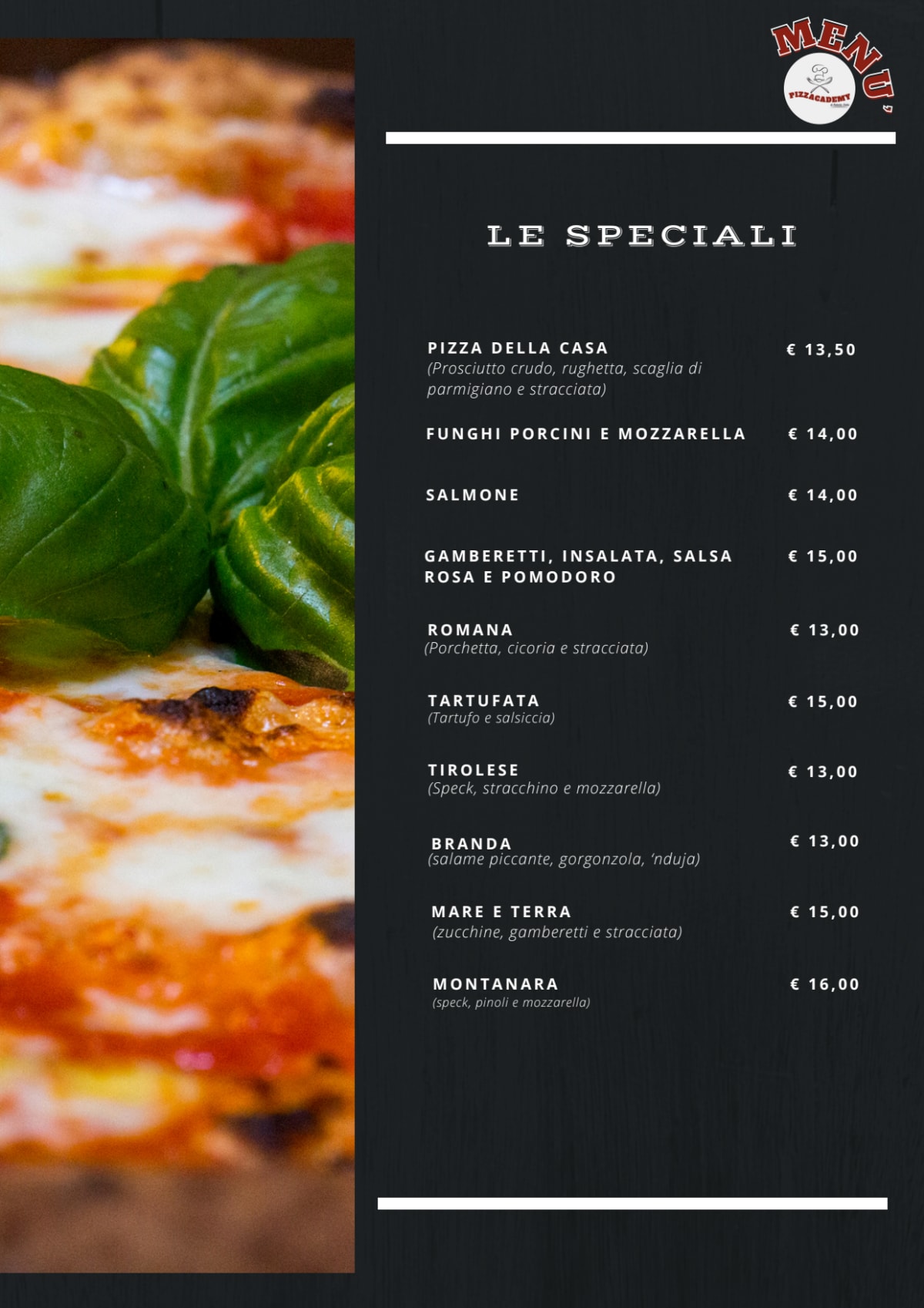 PizzAcademy di Roberto Stella menu