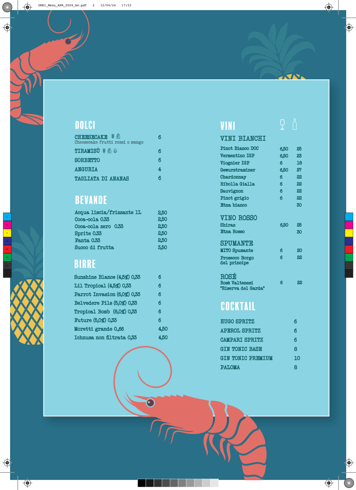 O Rei do Marisco menu