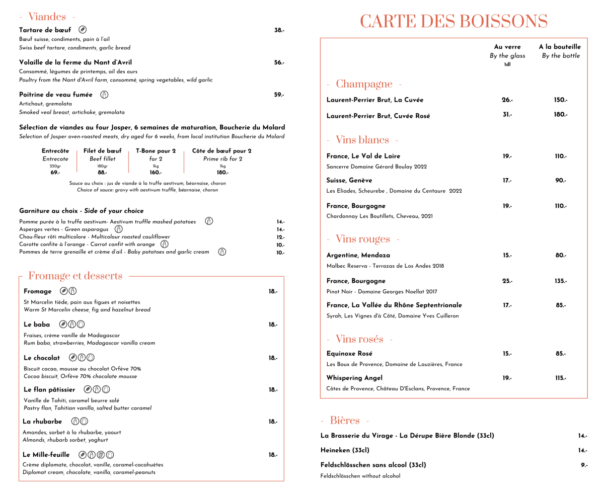 Le Bistrot du Rhône menu