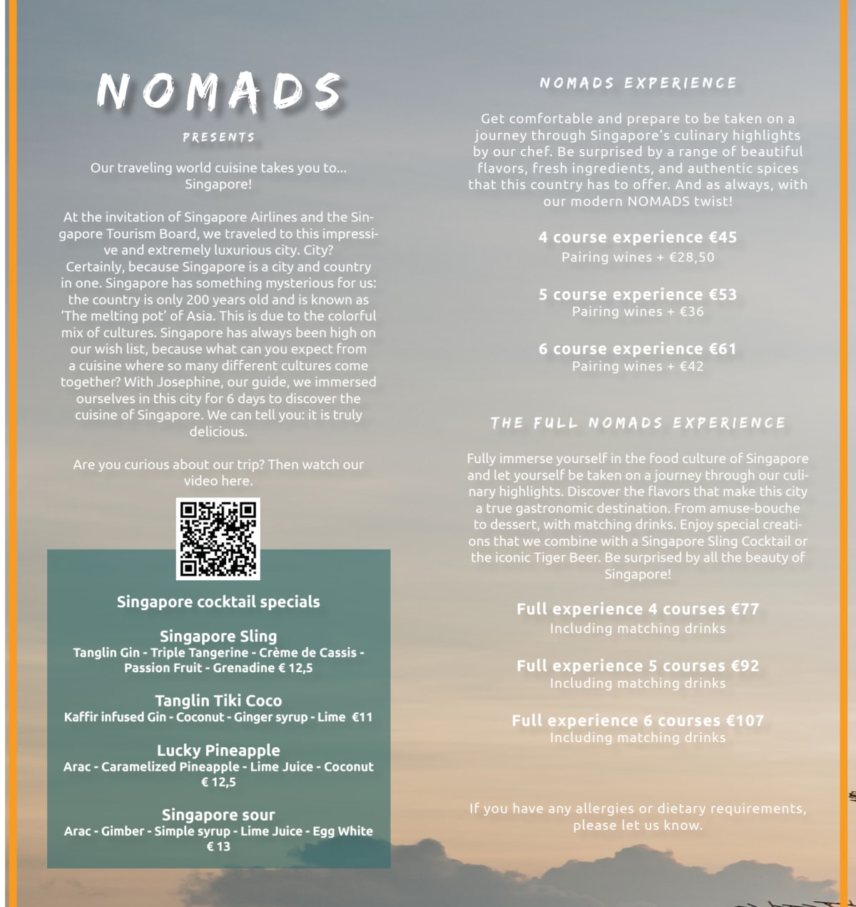 NOMADS menu