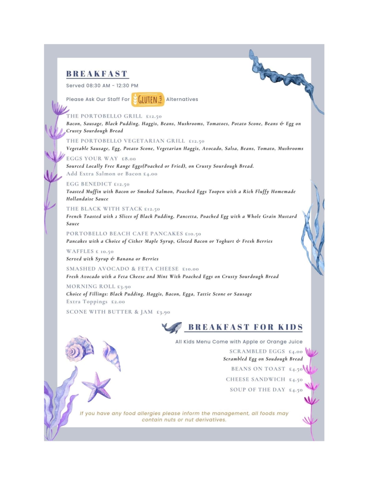 Menu 2024 Portobello Beach Bistro in Edinburgh TheFork