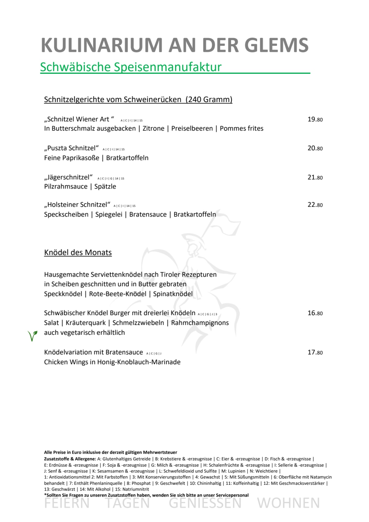 Kulinarium Riu Menu Menu 2024 - Kulinarium an der Glems in Stuttgart | TheFork