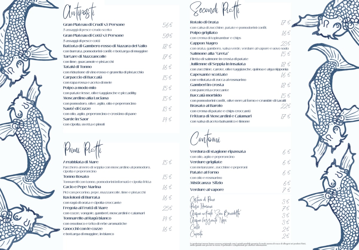 Sfizio di Mare e Non Solo - Le Mythique Bistrot menu