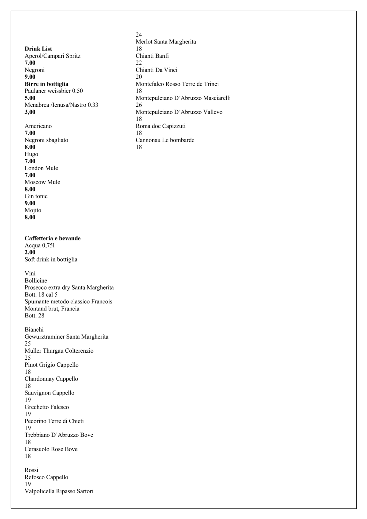 Carte et Menus 2024 Garage 33 Food and Wine à Rome TheFork