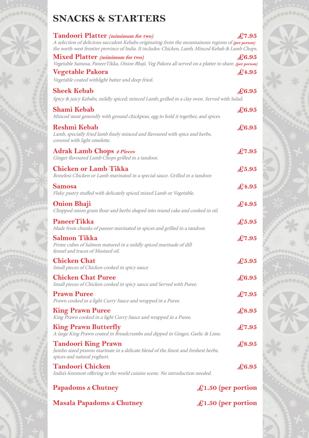 Carte et Menus 2024 Eastern Eye Balti House à Londres TheFork