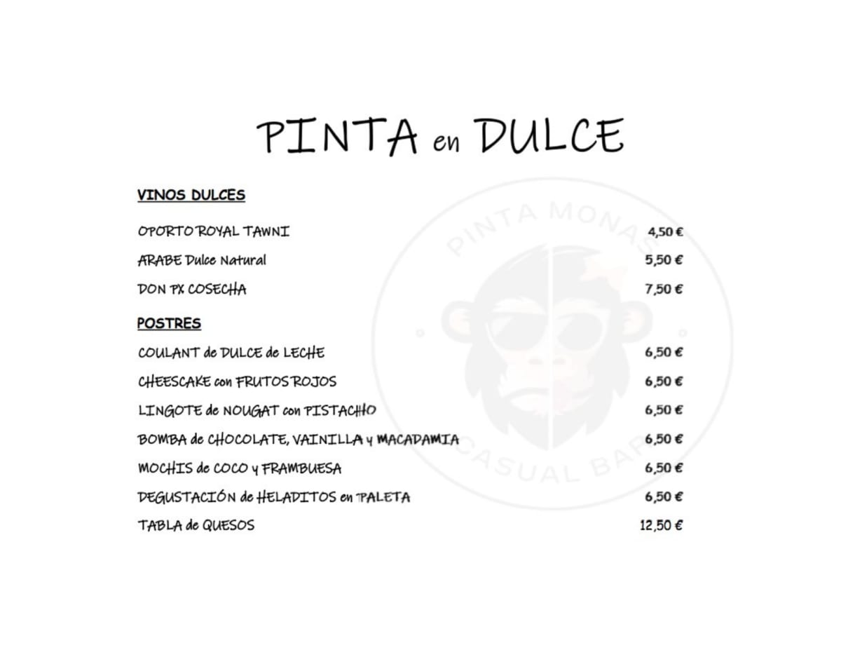 Pintamonas menu