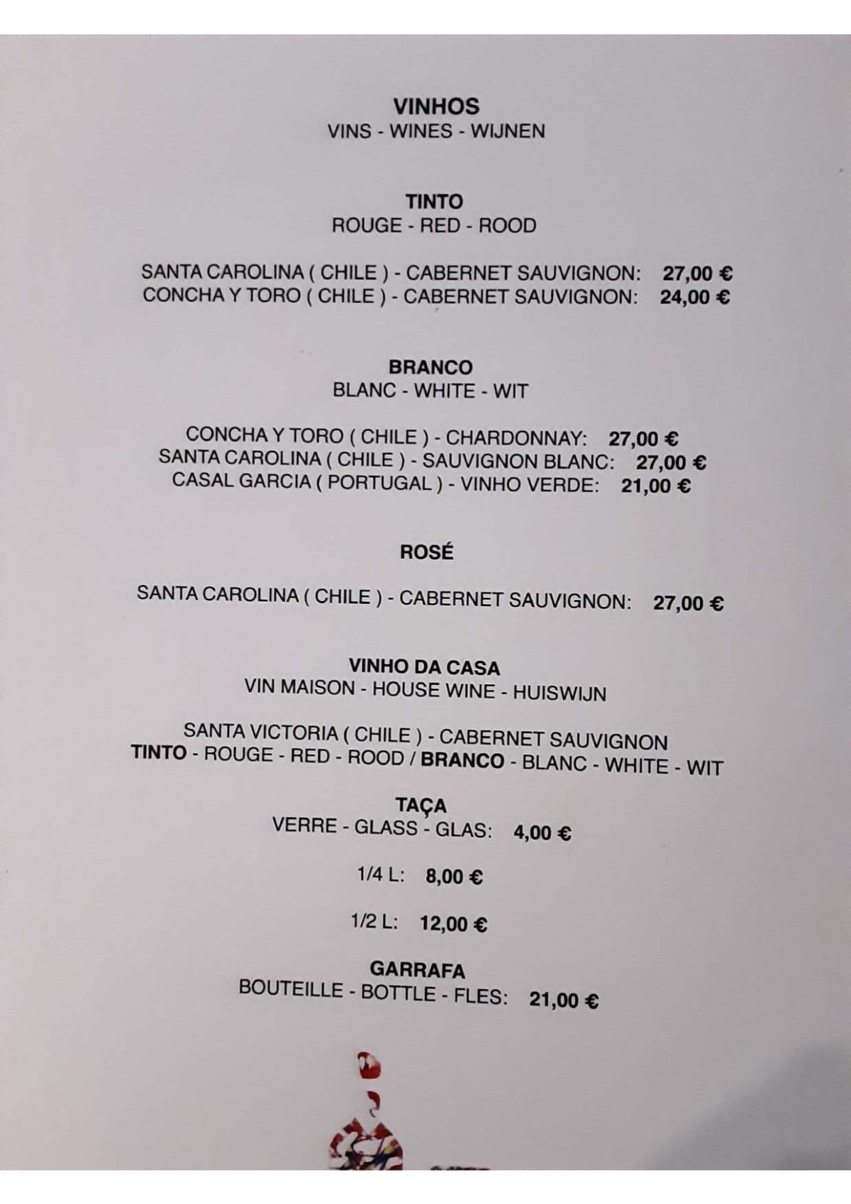 La Cantina Brasil menu