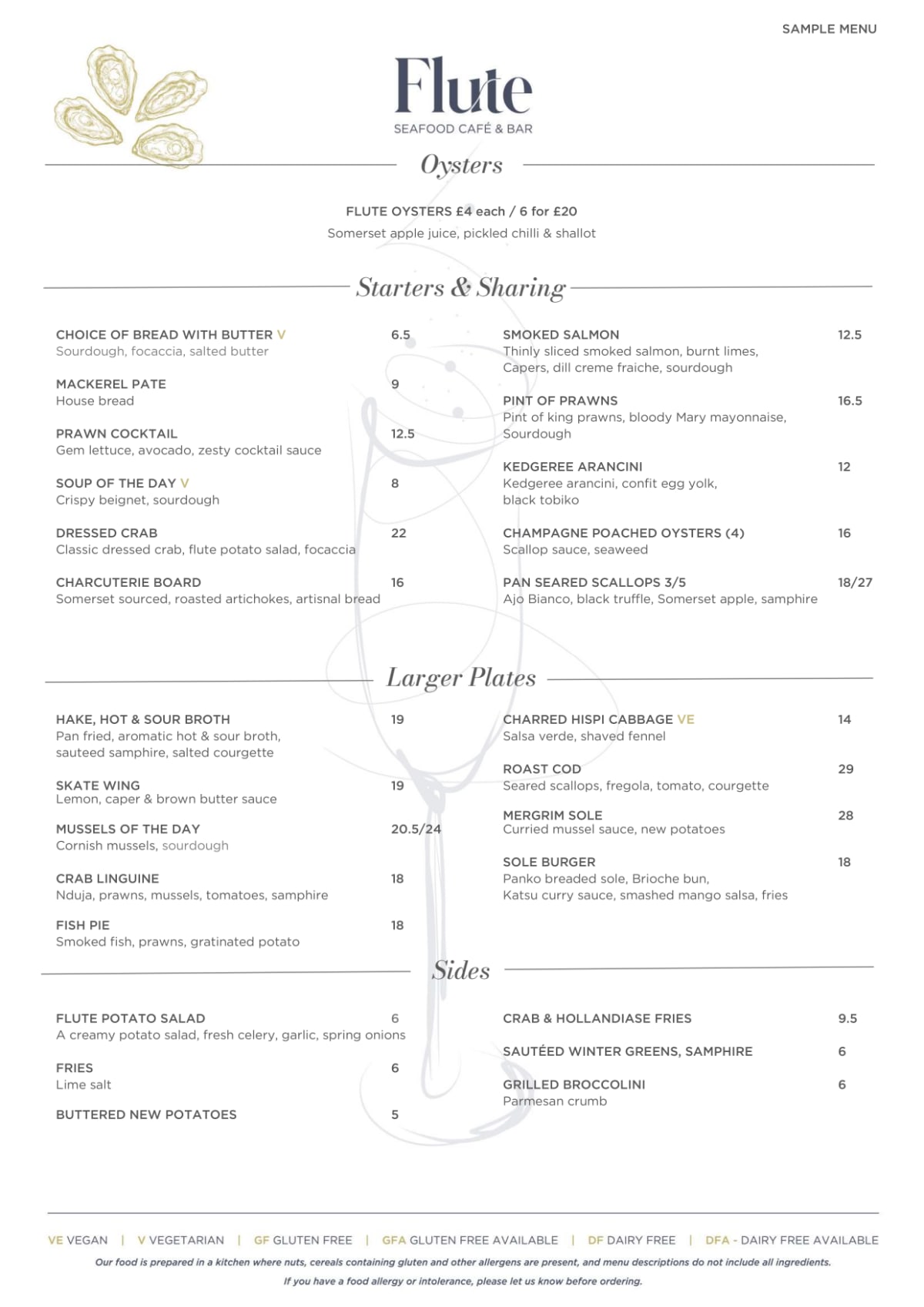 Menus 2024 Flute Bath in Bath TheFork