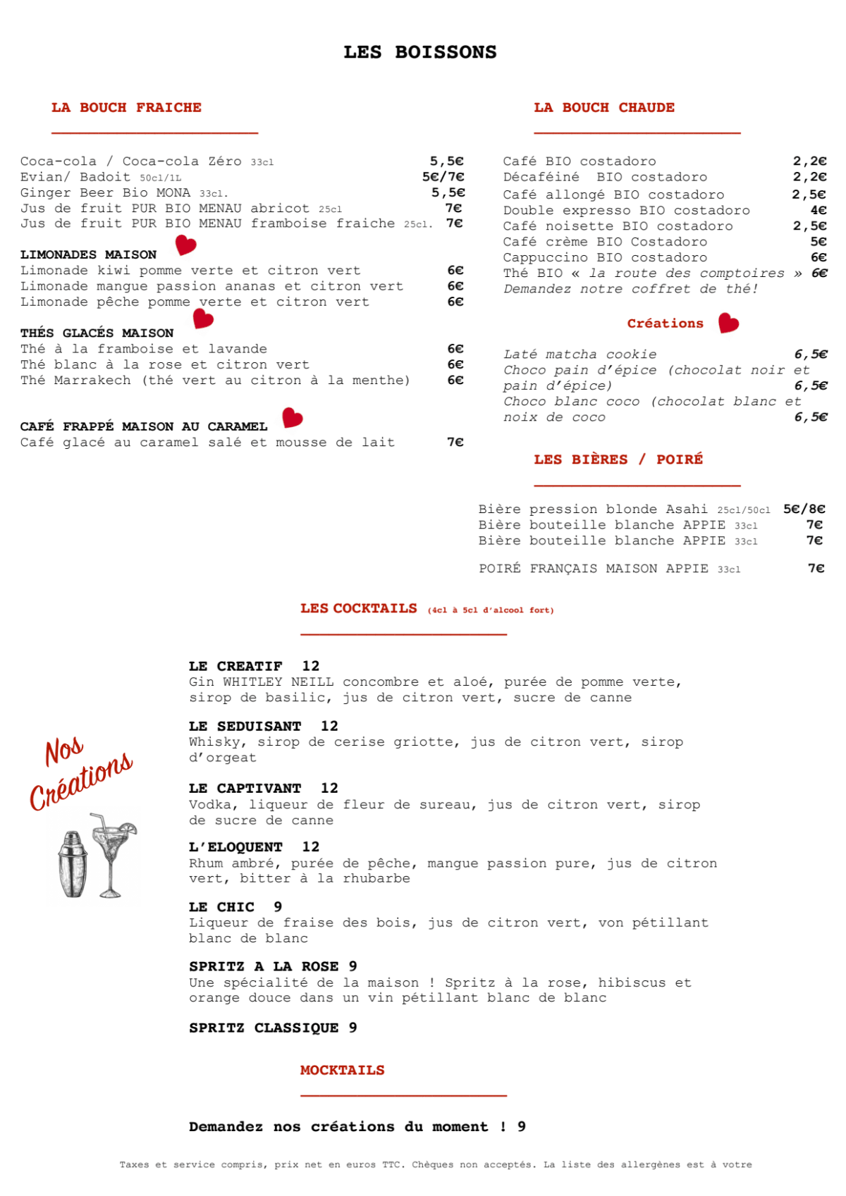 Menu 2024 Bouch. 3e in Paris TheFork