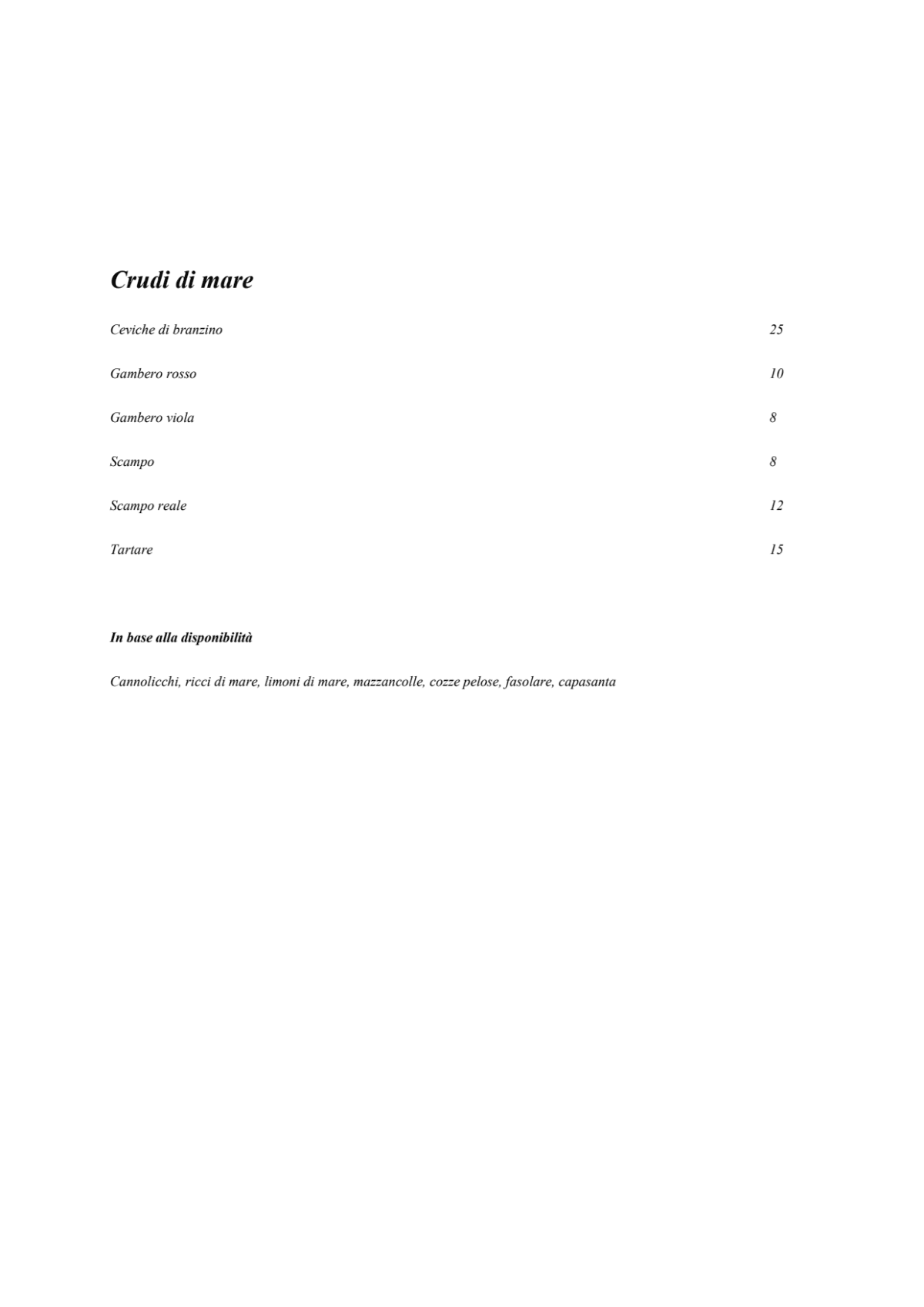 Menu 2024 - Clodia Club Restaurant & Rooftop in Baia | TheFork