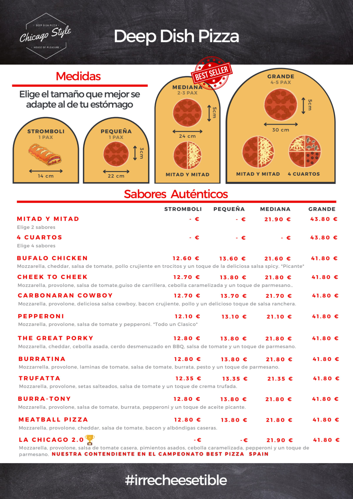 Chicago Style Pizza - Maudes menu