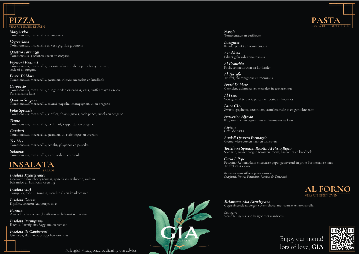 GIA menu