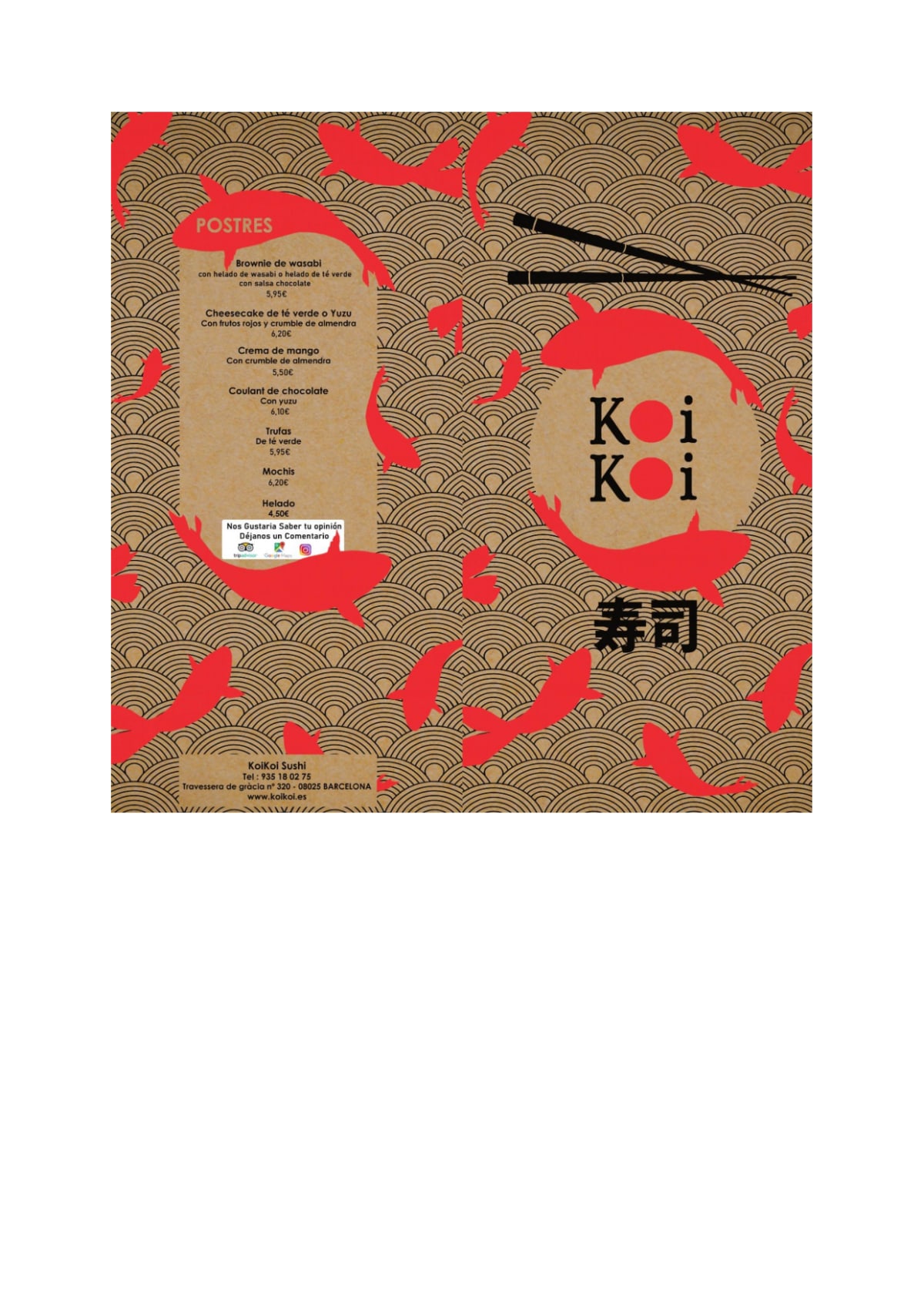 Koi Koi Sushi Muntaner menu