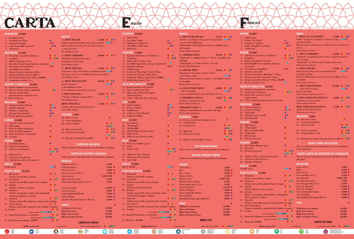 Menu 2024 Los Patios in Córdoba TheFork