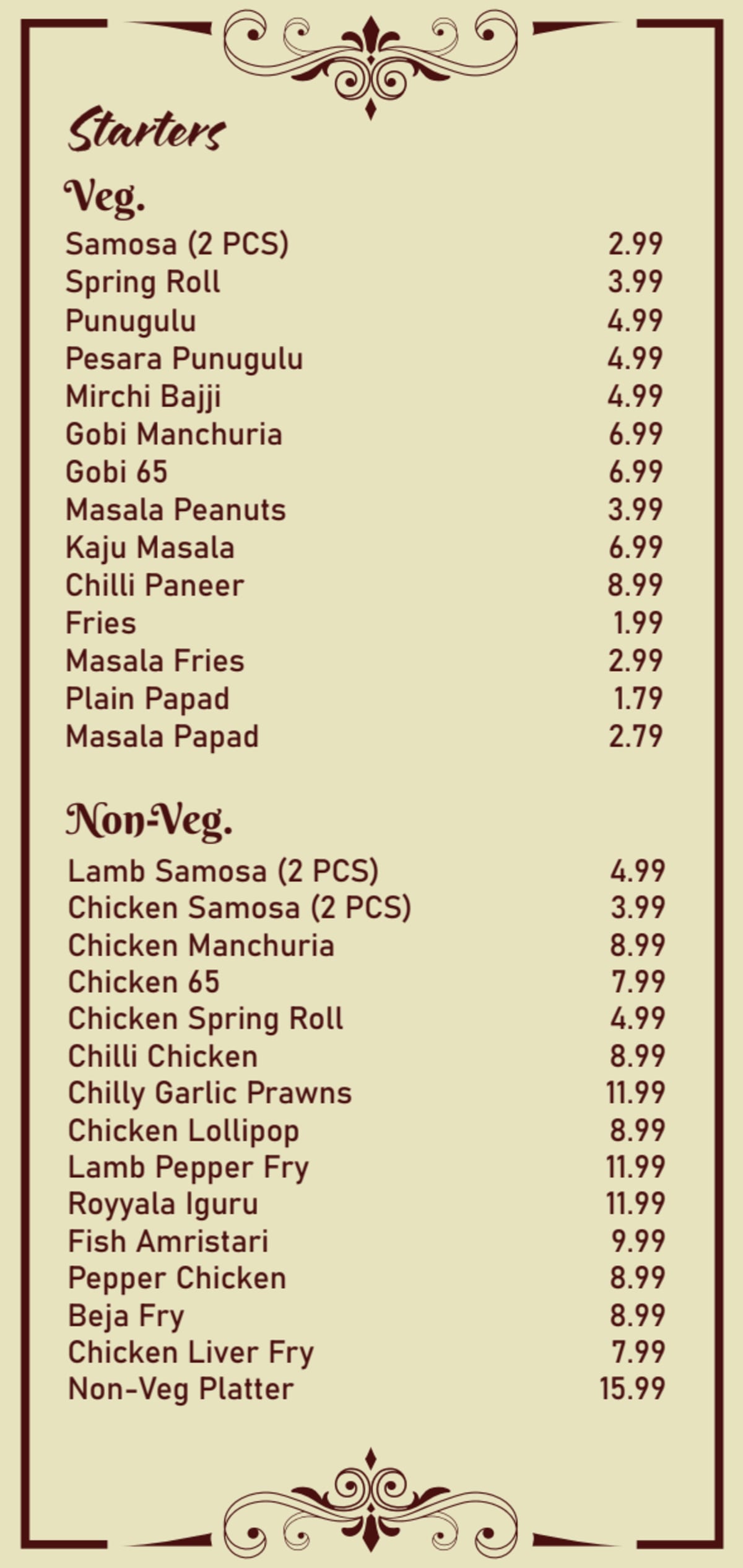 Carte et Menus 2024 Namasthe Hounslow à Hounslow TheFork