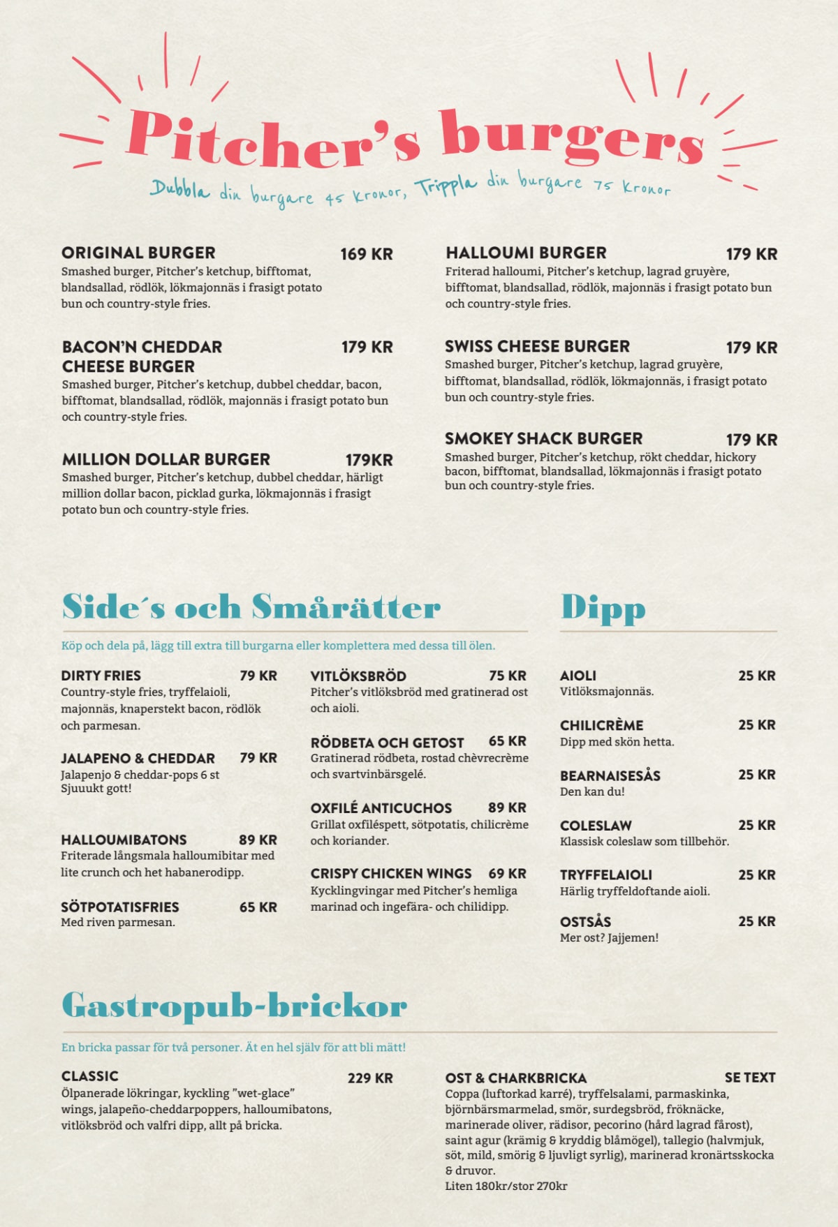 Meny 2024 Pitchers Eskilstuna i Eskilstuna TheFork