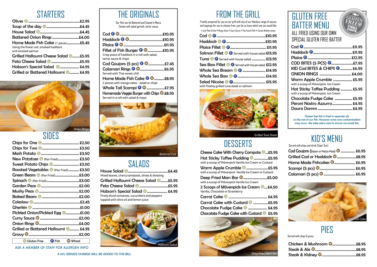 Menus 2023 - Hobson's Fish and Chips Soho in London | TheFork