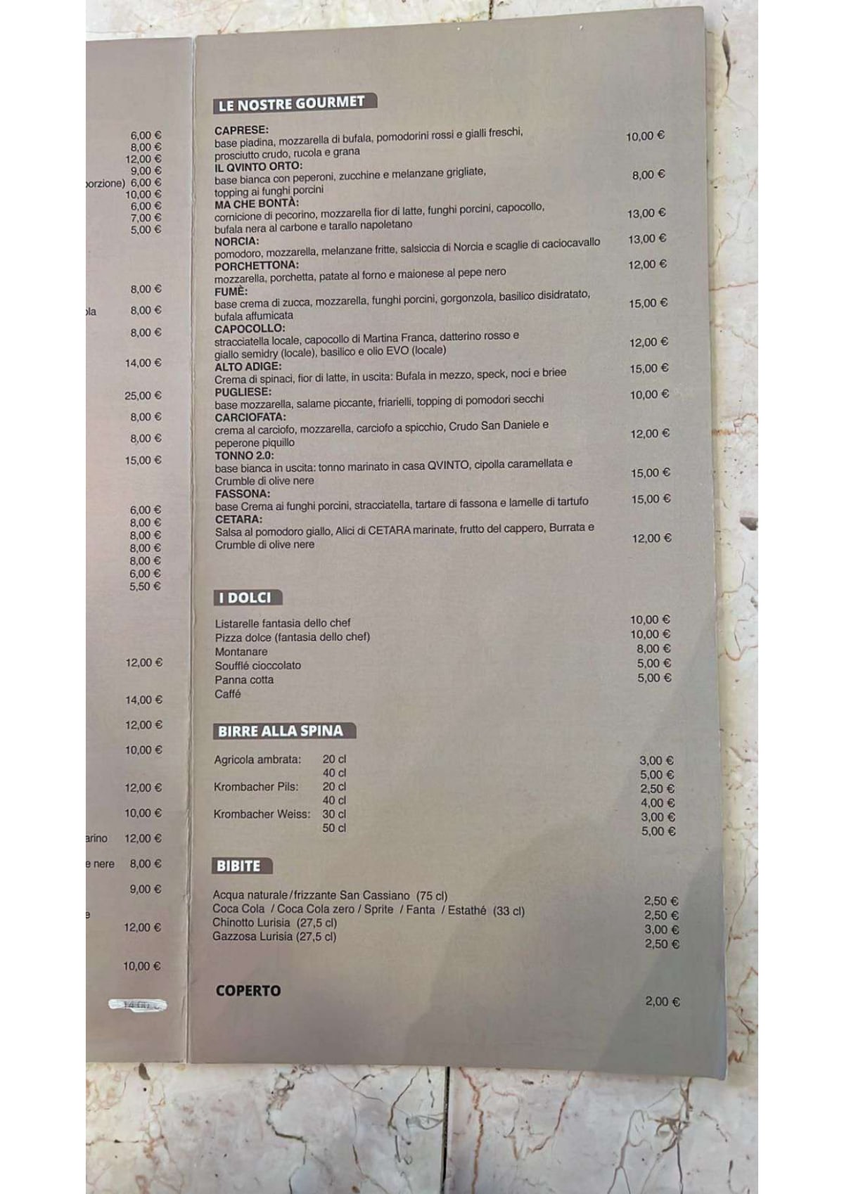 Menù completo e carta 2023 Qvinto La Pizzeria del Centro a Lecce TheFork Menù completo e carta 2023 Qvinto La Pizzeria del Centro a Lecce TheFork