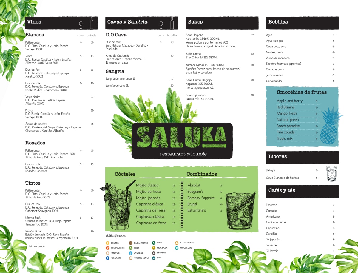 Saluka menu