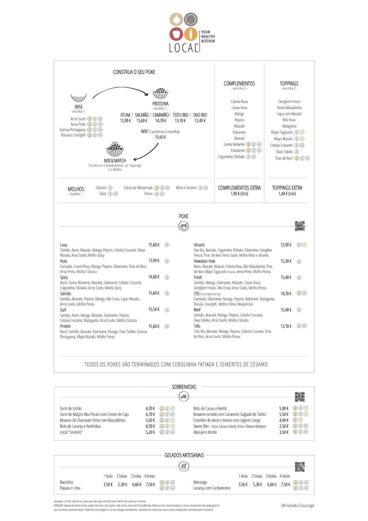 Local Your Healthy Kitchen -  Santos menu