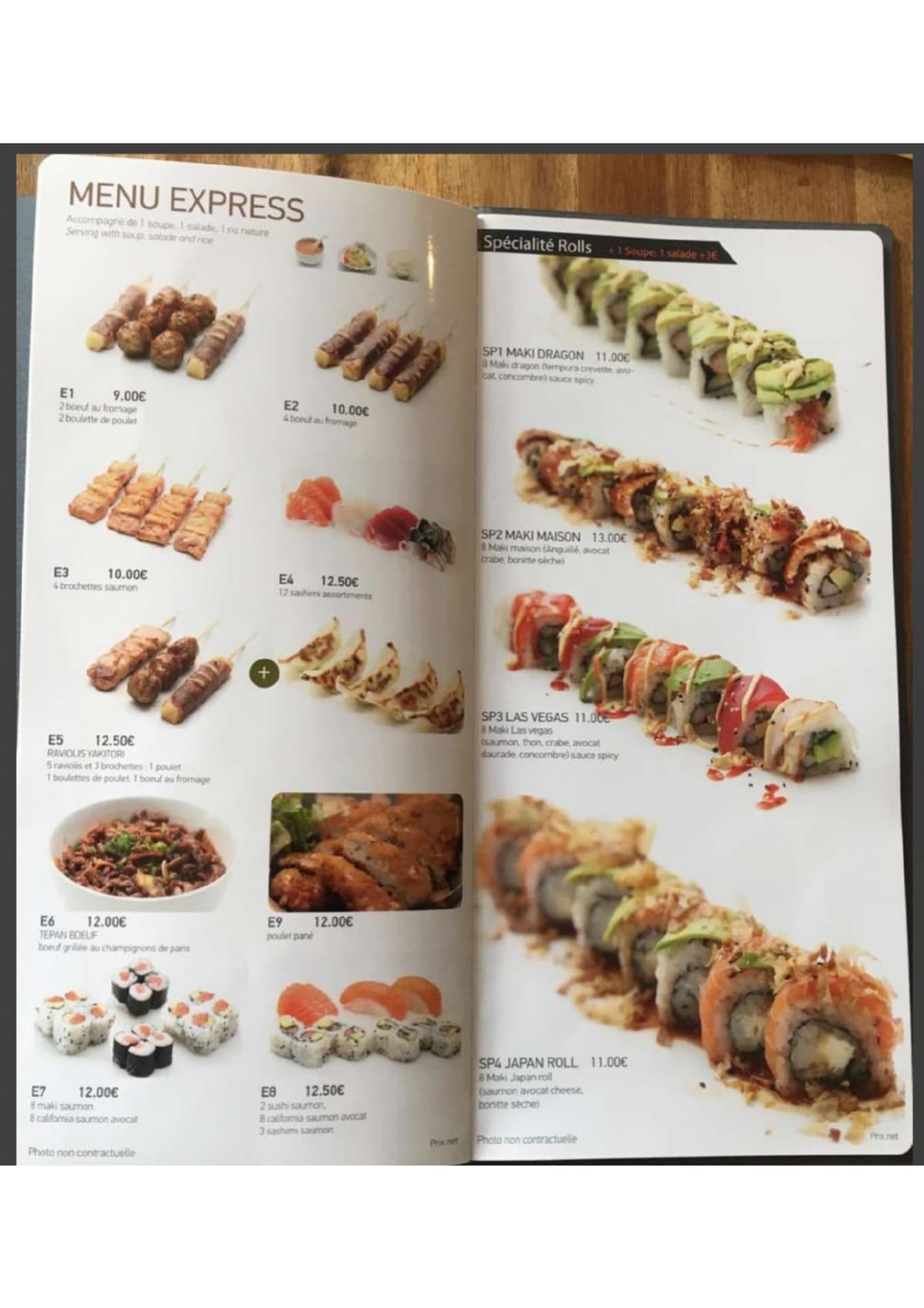 Taiyo menu