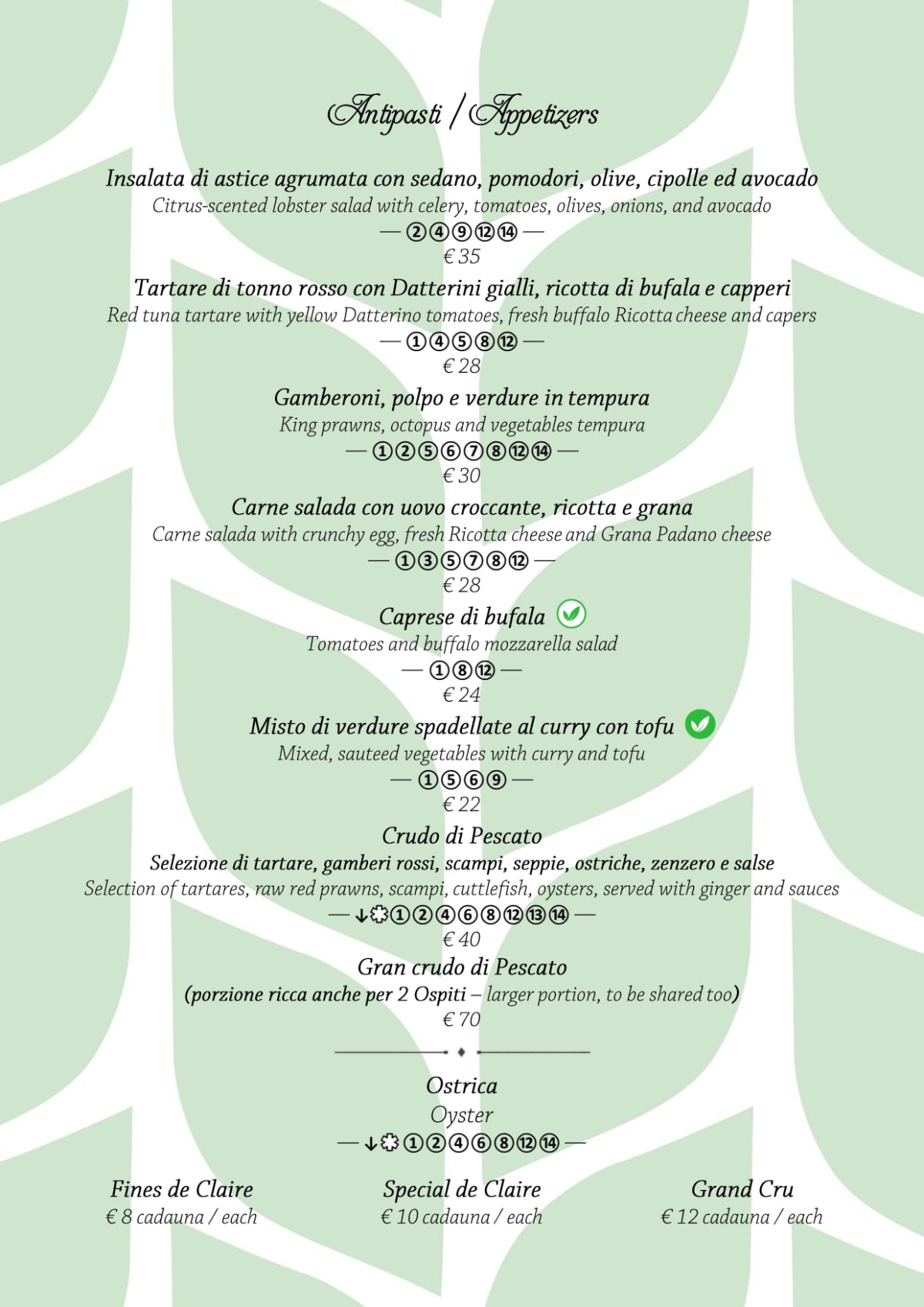 Carte et Menus 2023 Adamo ed Eva by Hotel Eden Roc à Positano TheFork